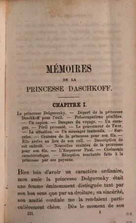 Mémoires de la princesse Daschkoff, dame d'honneur de Catherine II. impératrice de toutes les Russies : avec la correspondance de cette impératrice et d'autres lettres, 3