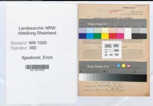 Entnazifizierung Erich Itgeshorst, geb. 14.08.1919 (Postangestellter)