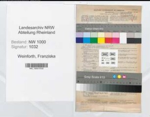 Entnazifizierung Franziska Weinforth, geb. 20.05.1896 (Postbeamtin)