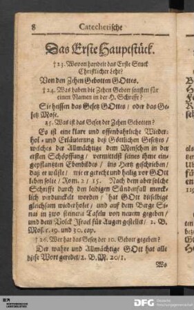 Das Erste Hauptstück ... Von den Zehen Gebotten GOttes.