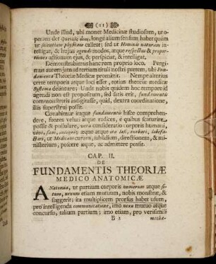 Cap. II. De Fundamentis Theoriæ Medico Anatomicæ