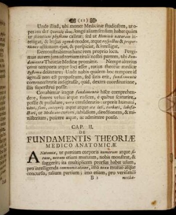 Cap. II. De Fundamentis Theoriæ Medico Anatomicæ