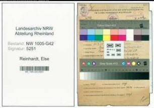 Entnazifizierung Else Reinhardt , geb. 11.07.1905 (Putzmacherin)