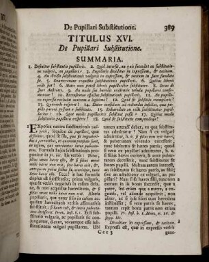 Titulus XVI. De Pupillari Substitutione
