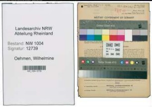 Entnazifizierung Wilhelmine Oehmen , geb. 02.06.1907 (Sekretaerin)