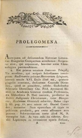 Conspectus reipublicae litterariae in Hungaria : ab initiis regni ad nostra usque tempora delineatus