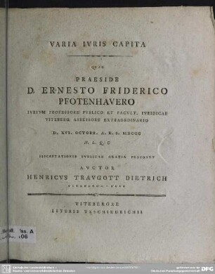 Varia Iuris Capita