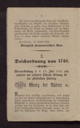 2. Deichordnung von 1748.