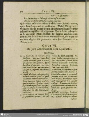 Caput VI. De Jure Conviviorum circa Contractus