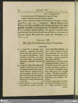 Caput VI. De Jure Conviviorum circa Contractus