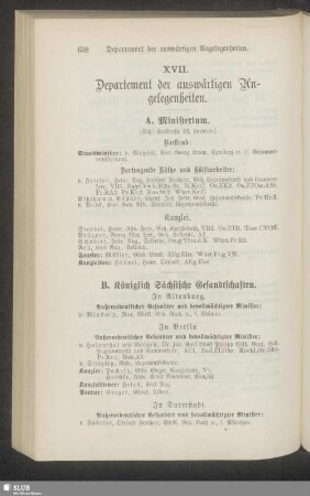 XVII. Departement der auswärtigen Angelegenheiten