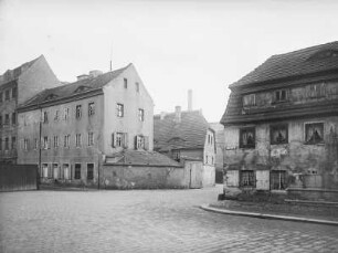 Dresden, Wilsdruffer Vorstadt, Moritz-Kloß-Straße, Blick mittig zur Schützengasse, Straßenansicht
