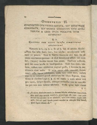 Observatio II. Concubitus Cum Uxore Iniusta, Seu Meretrice Coniugata, Seu Sponsa Commissus num ...