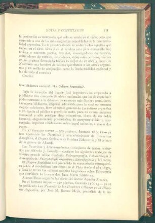 Una biblioteca nacional: "La Cultura Argentina"