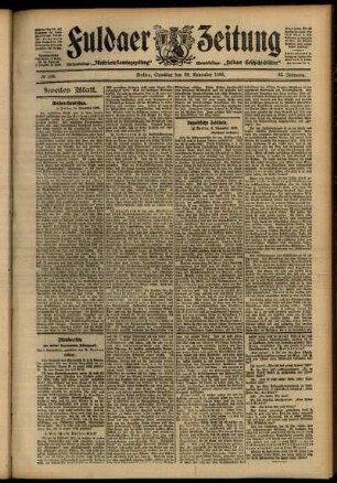 Zweite Ausgabe vom Samstag, den 10. November 1906.