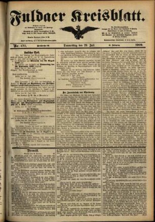 Ausgabe vom Donnerstag, den 29. Juli 1909.