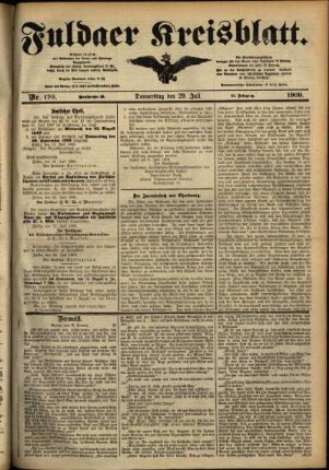 Ausgabe vom Donnerstag, den 29. Juli 1909.