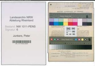Entnazifizierung Peter Junkers , geb. 20.12.1880 ()