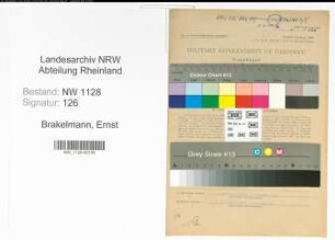 Entnazifizierung Ernst Brakelmann , geb. 03.01.1921 (Polizist)