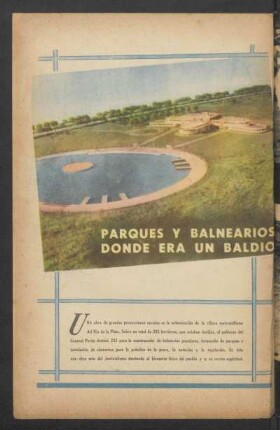 Parques y balnearios donde era un baldío