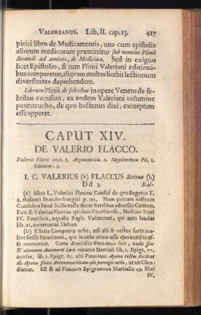 Caput XIV. De Valerio Flacco