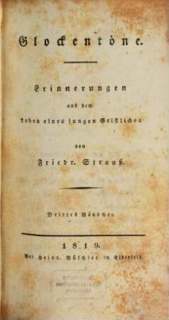Glockentöne : Erinnerungen aus dem Leben eines jungen Geistlichen, 3