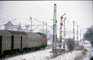 Eutingen Lok 215 081 Einfahrt E3672 HOR-PF Bnb-Wagen B4yg-Wagen Einfahrsignal Ausfahrvorsignal