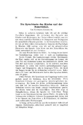 Die Sprachleute des Kindes und der Naturvölker