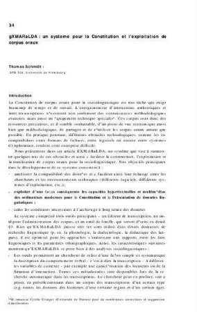 EXMARaLDA : un système pour la constitution et l’exploitation de corpus oraux