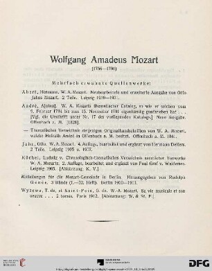 Wolfgang Amadeus Mozart (Nr. 1-39)