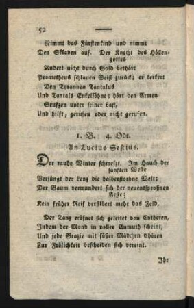 1. B. 4. Ode. An Lucius Sestius