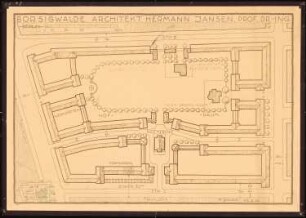 Bebauungsplan der Kleinsiedlung Borsig, Berlin-Tegel Teilbebauungsplan Borsigwalde: Lageplan 1:500, Grund- und Lageplan zum alten Bebauungsplan 1:5000, (von Inv. Nr. 21150)