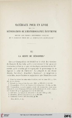 III: La geste de Sésostris