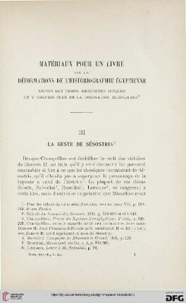 III: La geste de Sésostris