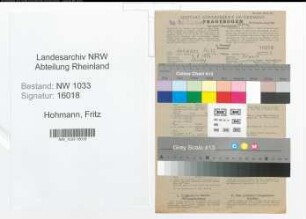 Entnazifizierung Fritz Hohmann , geb. 07.08.1906 (Arbeiter)