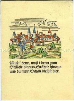 Postkarte mit Liedillustration
