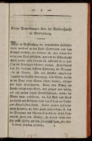 Einige Bemerkungen über die Rindviehzucht in Mecklenburg