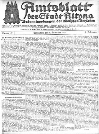 Nummer 47 : Sonnabend, den 24. November 1923