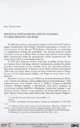 18: Recepcja współczesnej sztuki polskiej w Niemczech po 1989 roku