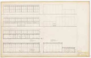 Grundschule Reinickendorf (heute: Reineke-Fuchs-Schule), Berlin-Reinickendorf: Turnhalle: Ansichten, Schnitte 1:50