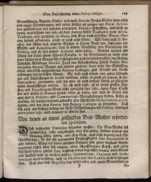[5.] Von denen an einem geschickten Bau-Meister erforderten Qualitäten