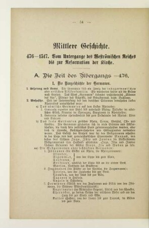 Mittlere Geschichte. 476-1517. Vom Untergange des Weströmischen Reiches bis zur Reformation der Kirche