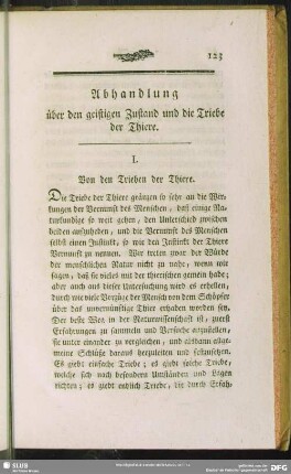 Abhandlung über den geistigen Zustand und die Triebe der Thiere