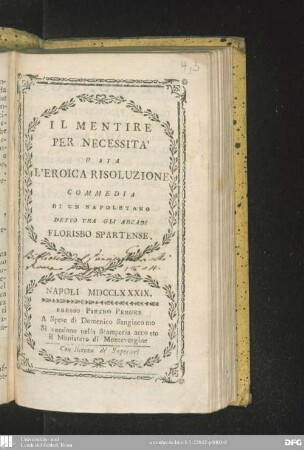 Il mentire per necessità o sia l'eroica Risoluzione