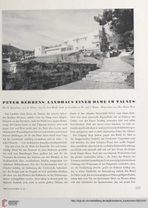 Peter Behrens : Landhaus einer Dame im Taunus