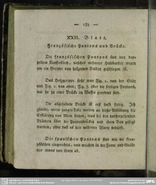 XXII. Blatt. Französische Pontons und Brücke