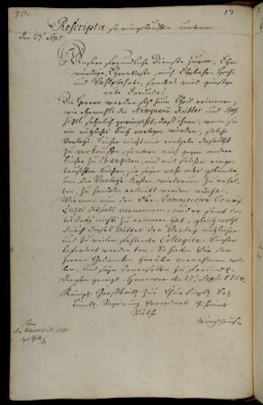 Erlaubnis für die Antiquare Kübler und Bossiegel zum Handel mit ungebundenen Büchern.