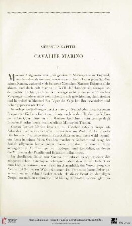 Siebentes Kapitel: Cavalier Marino
