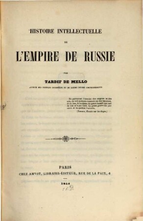 Histoire intellectuelle de l'Empire de Russie