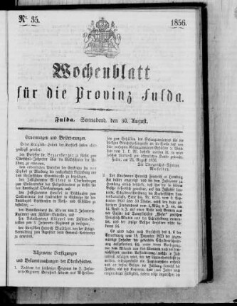 Nr. 35, Ausgabe vom 30. August 1856